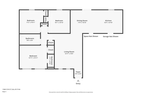 Floorplan - 11906 E 37th Pl, Tulsa, OK 74146 photo 1 of 1