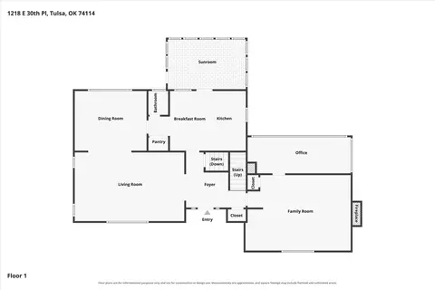 Floorplan - 1218 E 30th Pl, Tulsa, OK 74114 photo 1 of 3