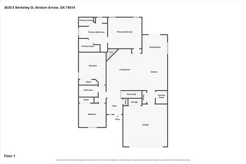 Floorplan - 3630 E Berkeley St, Broken Arrow, OK 74014 photo 2 of 3