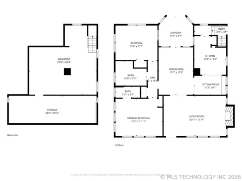 Floorplan - 1844 E 16th Pl, Tulsa, OK 74104 photo 1 of 3