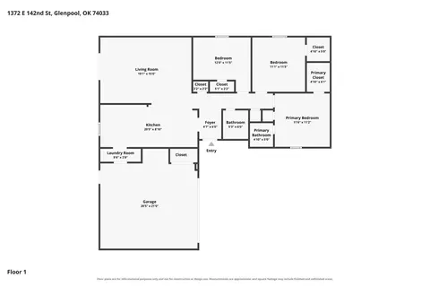 Floorplan - 1372 E 142nd St, Glenpool, OK 74033 photo 1 of 1