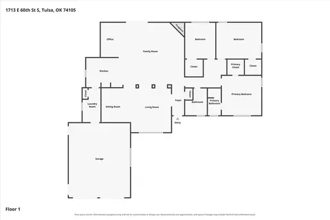 Floorplan - 1713 E 60th St, Tulsa, OK 74105 photo 1 of 1
