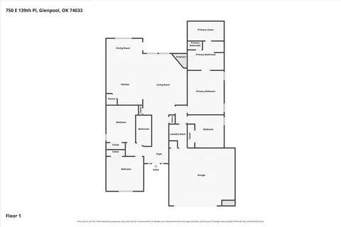 Floorplan - 750 E 139th Pl, Glenpool, OK 74033 photo 1 of 1
