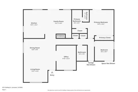 Floorplan - 6121 Golding Dr, Lancaster, CA 93536 photo 1 of 1
