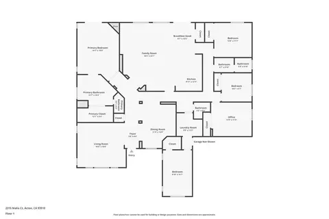 Floorplan - 2315 Malia Ct, Acton, CA 93510 photo 1 of 1
