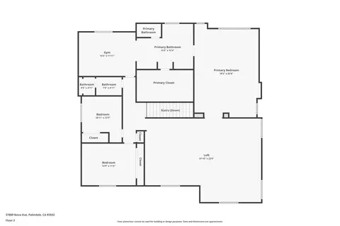 Floorplan - 37809 Nova Ave, Palmdale, CA 93552 photo 2 of 3