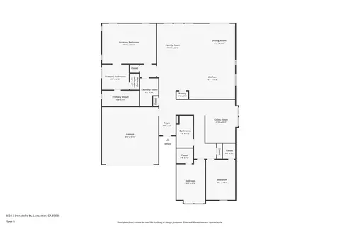 Floorplan - 2024 Donatello St E, Lancaster, CA 93535 photo 1 of 1