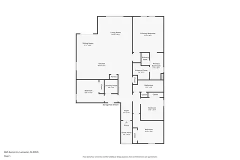 Floorplan - 3625 Garnet Ln, Lancaster, CA 93535 photo 1 of 1