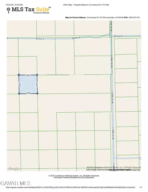 Cor Avenue E2 112th Stw, Lancaster, CA 93536