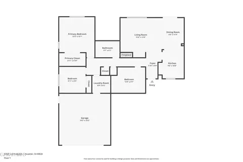 Floorplan - 45827 Caledonia Ct, Lancaster, CA 93534 photo 1 of 1