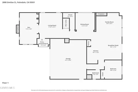 Floorplan - 2808 Similax Ct, Palmdale, CA 93551 photo 1 of 2