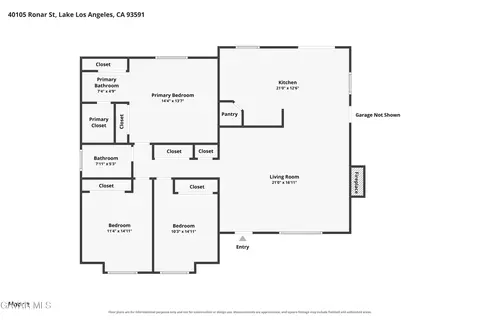 Floorplan - 40105 Ronar St, Lake Los Angeles, CA 93591 photo 1 of 1