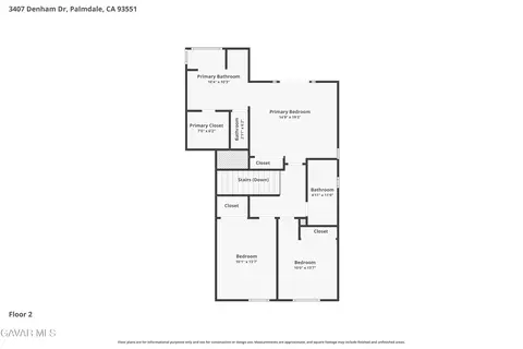 Floorplan - 3407 Denham Dr, Palmdale, CA 93551 photo 3 of 3
