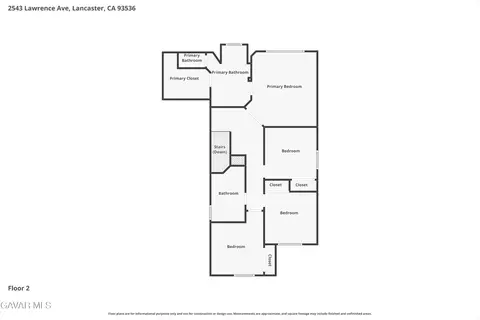 Floorplan - 2543 Lawrence Ave, Lancaster, CA 93536 photo 3 of 3