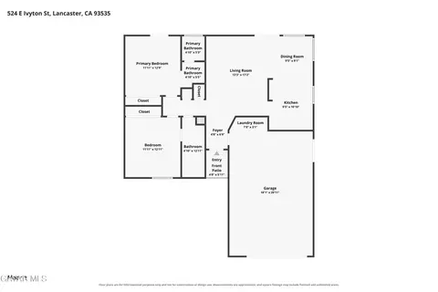 Floorplan - 524 E Ivyton St, Lancaster, CA 93535 photo 1 of 1