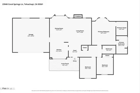 Floorplan - 23940 Coral Springs Ln, Tehachapi, CA 93561 photo 1 of 1