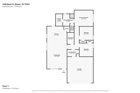Floorplan - 1920 Basil Ct, Bryan, TX 77801 photo 1 of 1