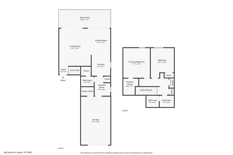 Floorplan - 602 Cache Cove A, Bryan, TX 77802 photo 1 of 1