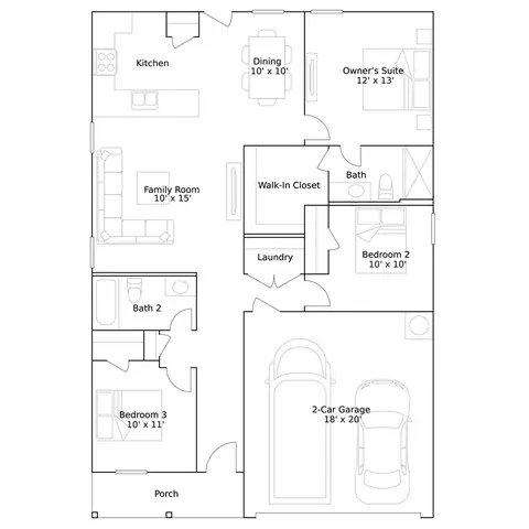 Floorplan - 2738 Chippewa Rd, Bryan, TX 77807 photo 1 of 1
