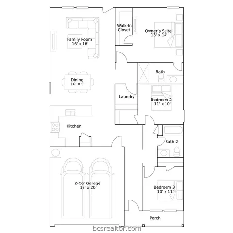 Floorplan - 2737 Chippewa Rd, Bryan, TX 77807 photo 1 of 1