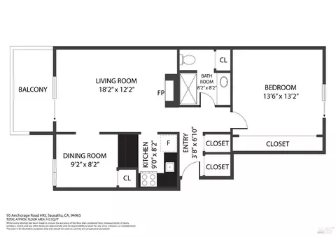 Floorplan - 95 Anchorage Rd #95, Sausalito, CA 94965 photo 1 of 1
