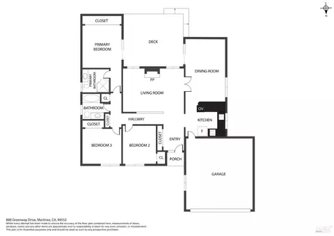 Floorplan - 888 Greenway Dr, Martinez, CA 94553 photo 1 of 1