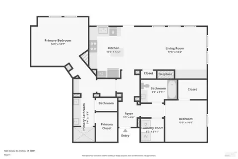 Floorplan - 1224 Sonata Dr, Vallejo, CA 94591 photo 1 of 1