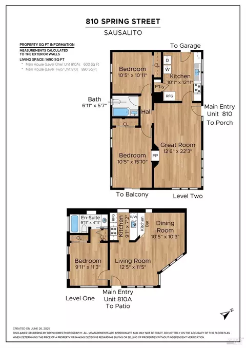 Floorplan - 810 Spring St, Sausalito, CA 94965 photo 1 of 2
