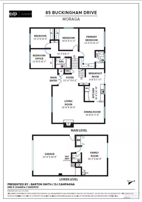 Floorplan - 85 Buckingham Dr, Moraga, CA 94556 photo 1 of 2