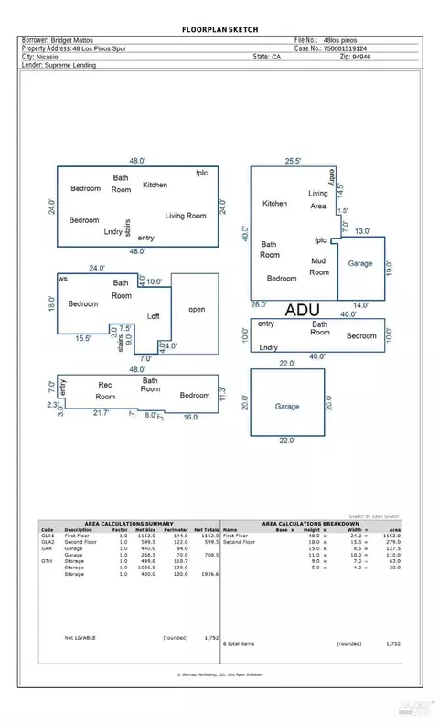 Floorplan - 48 Los Pinos Spur, Nicasio, CA 94946 photo 1 of 1