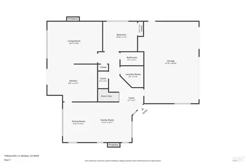 Floorplan - 1109 Jennifer Ln, Windsor, CA 95492 photo 1 of 2