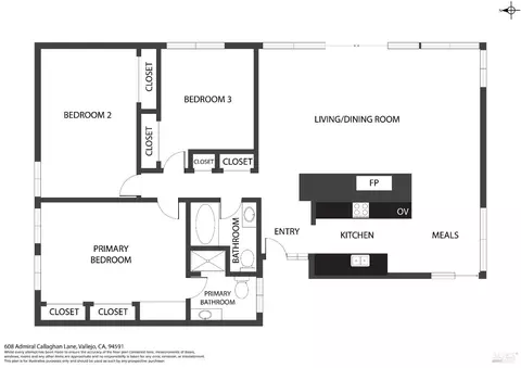 Floorplan - 608 Admiral Callaghan Ln, Vallejo, CA 94591 photo 1 of 1