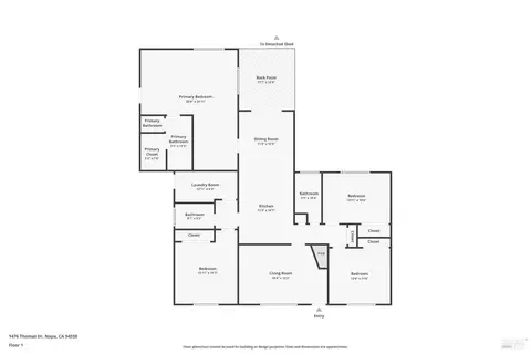 Floorplan - 1476 Thomas Dr, Napa, CA 94558 photo 2 of 3