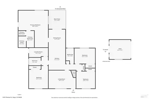 Floorplan - 1476 Thomas Dr, Napa, CA 94558 photo 1 of 3
