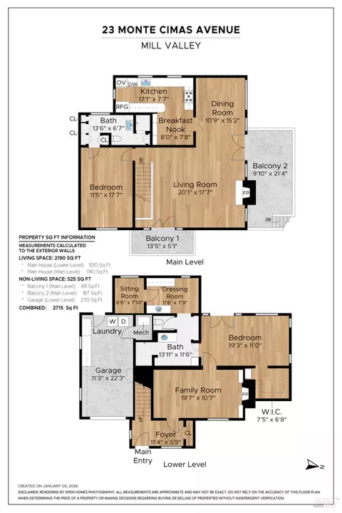 Floorplan - 23 Monte Cimas Ave, Mill Valley, CA 94941 photo 1 of 2