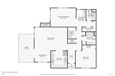 Floorplan - 603 Cherry Ave, Sonoma, CA 95476 photo 1 of 1