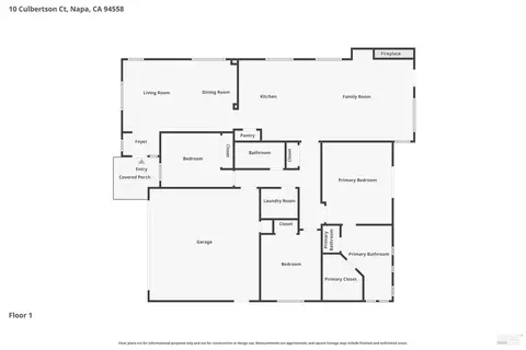 Floorplan - 10 Culbertson Ct, Napa, CA 94558 photo 1 of 1