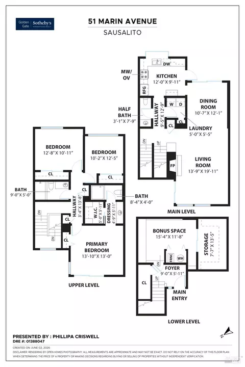 Floorplan - 51 Marin Ave, Sausalito, CA 94965 photo 1 of 1