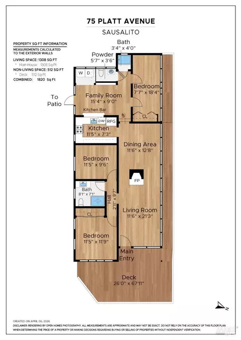 Floorplan - 75 Platt Ave, Sausalito, CA 94965 photo 1 of 1