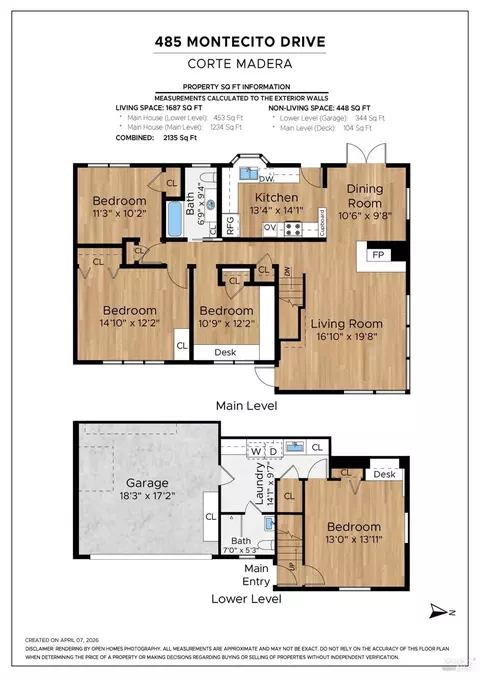 Floorplan - 485 Montecito Ave, Corte Madera, CA 94925 photo 1 of 1