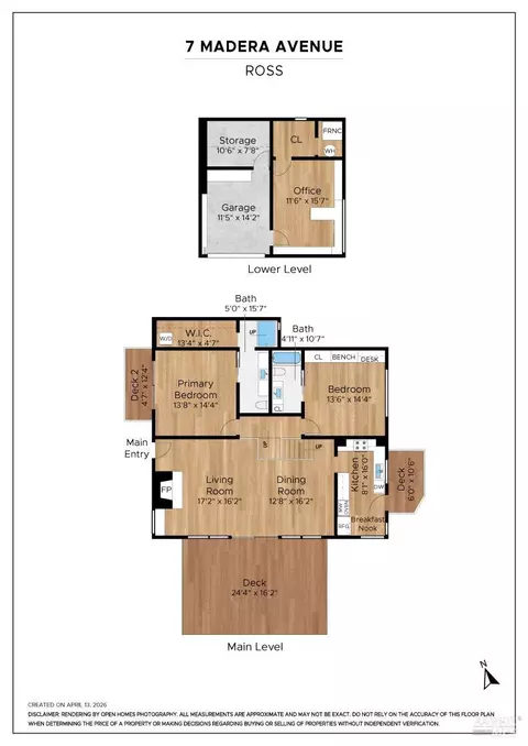 Floorplan - 7 Madera Ave, Ross, CA 94957 photo 1 of 1