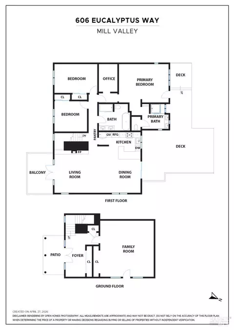 Floorplan - 606 Eucalyptus Way, Mill Valley, CA 94941 photo 1 of 2