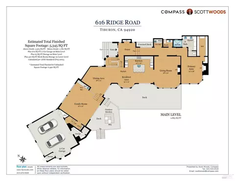 Floorplan - 616 Ridge Rd, Tiburon, CA 94920 photo 2 of 3