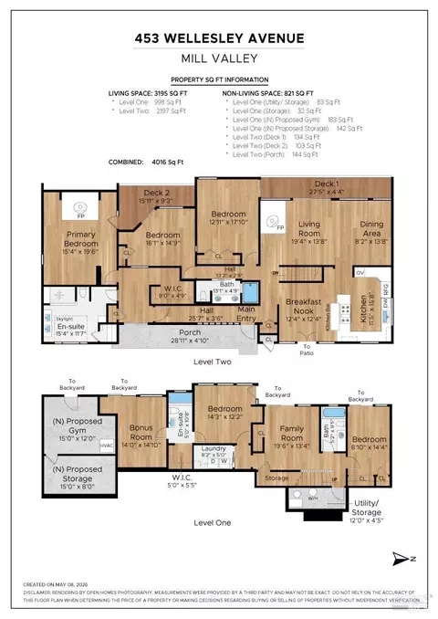 Floorplan - 453 Wellesley Ave, Mill Valley, CA 94941 photo 2 of 2