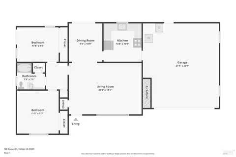 Floorplan - 108 De Anza Dr, Vallejo, CA 94589 photo 1 of 1