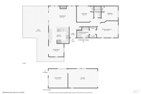 Floorplan - 22585 Sylvan Way, Monte Rio, CA 95462 photo 1 of 1
