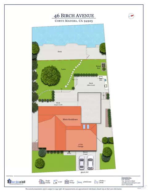 Floorplan - 46 Birch Ave, Corte Madera, CA 94925 photo 1 of 2