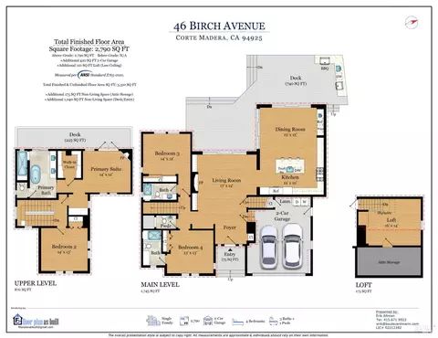 Floorplan - 46 Birch Ave, Corte Madera, CA 94925 photo 2 of 2