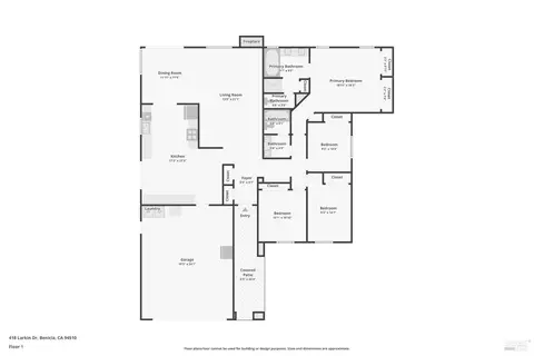 Floorplan - 418 Larkin Dr, Benicia, CA 94510 photo 1 of 1
