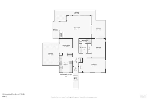 Floorplan - 59 Kailua Way, Dillon Beach, CA 94929 photo 1 of 3